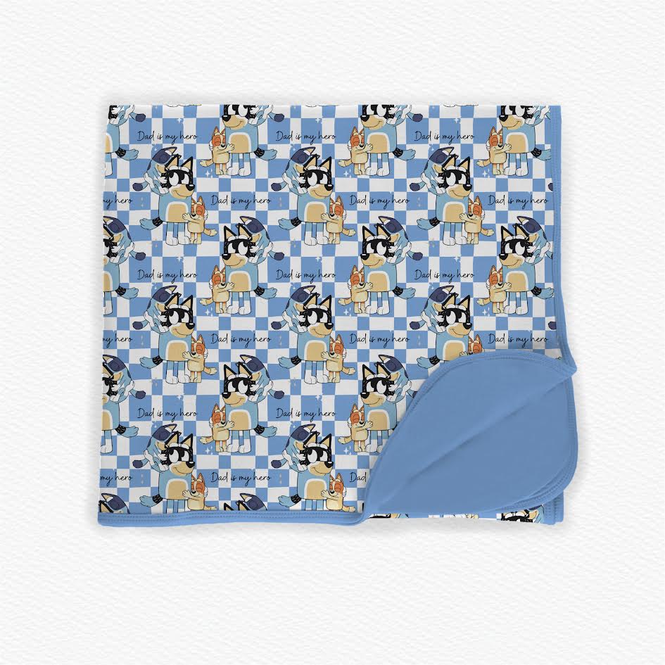 Dad Is My Hero Double Layered Bamboo Blanket