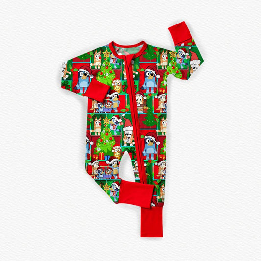Holly Jolly Heelers Bamboo Zippy Pajamas