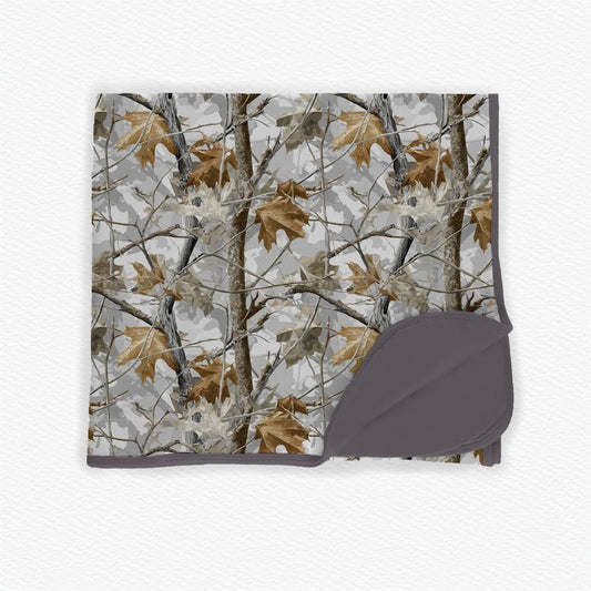 Gray Camo Double Layered Bamboo Blanket