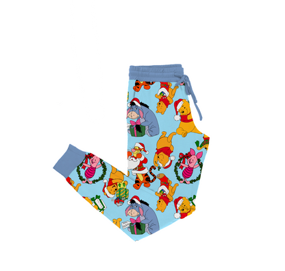 100 Acre Wood Winter Wonderland Bamboo Adult Jogger Style Pants