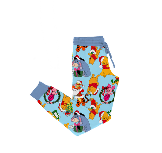 100 Acre Wood Winter Wonderland Bamboo Adult Jogger Style Pants