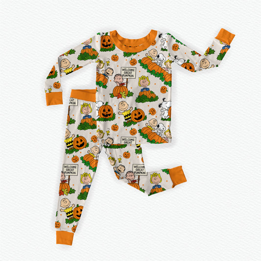 Great Pumpkin Bamboo Long Sleeve Two Piece Pajama Set