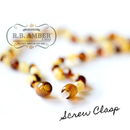 Malachite Mix + Raw Cognac Amber Necklace