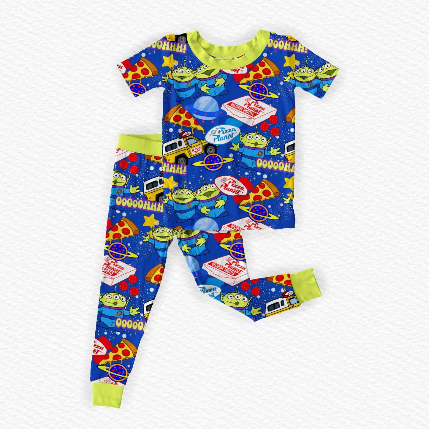 Pizza Planet Pals Bamboo Short Sleeve & Pants Two Piece Pajama Set