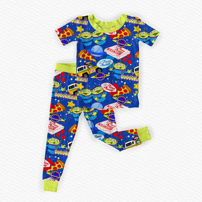 Pizza Planet Pals Bamboo Short Sleeve & Pants Two Piece Pajama Set