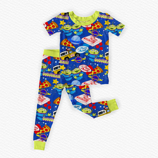 Pizza Planet Pals Bamboo Short Sleeve & Pants Two Piece Pajama Set