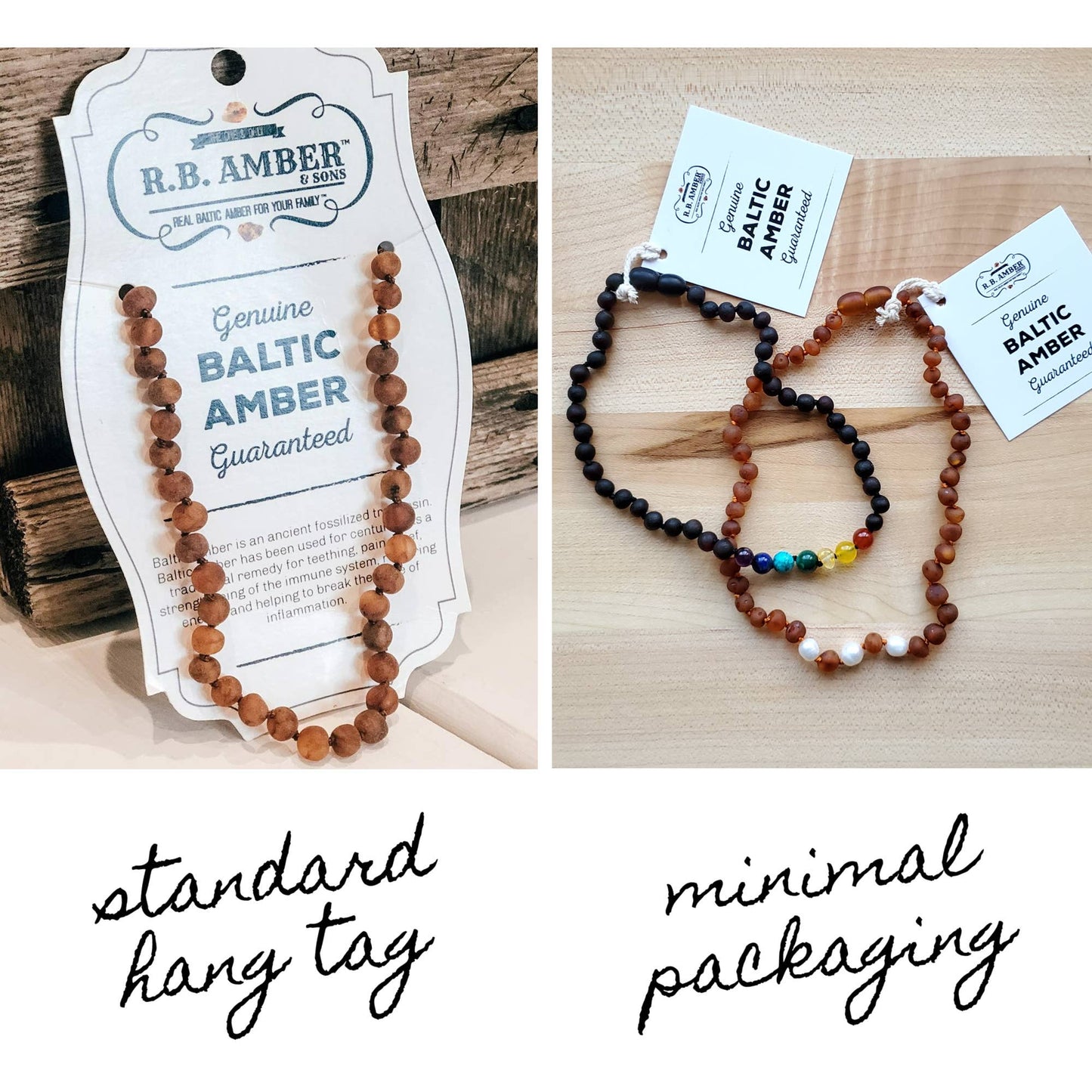 Malachite Mix + Raw Cognac Amber Necklace