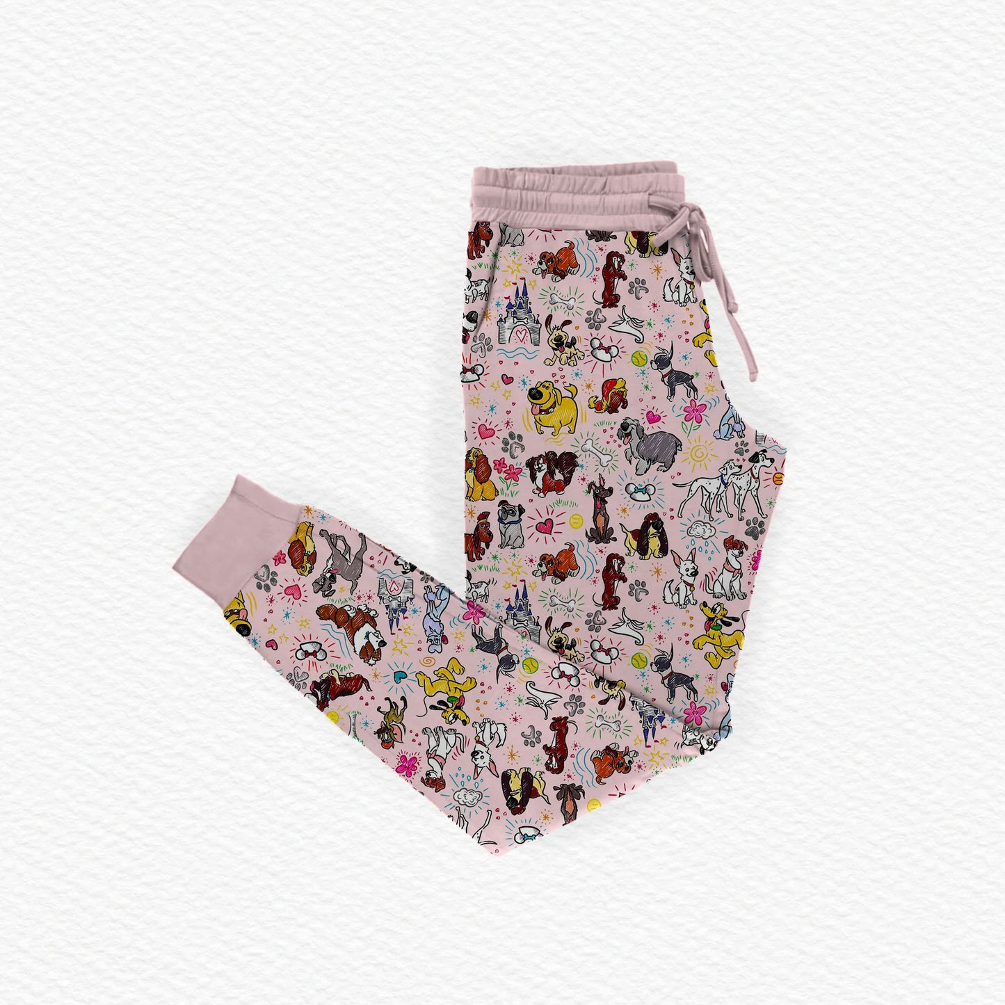 Pink Pups Bamboo Adult Jogger Style Pants