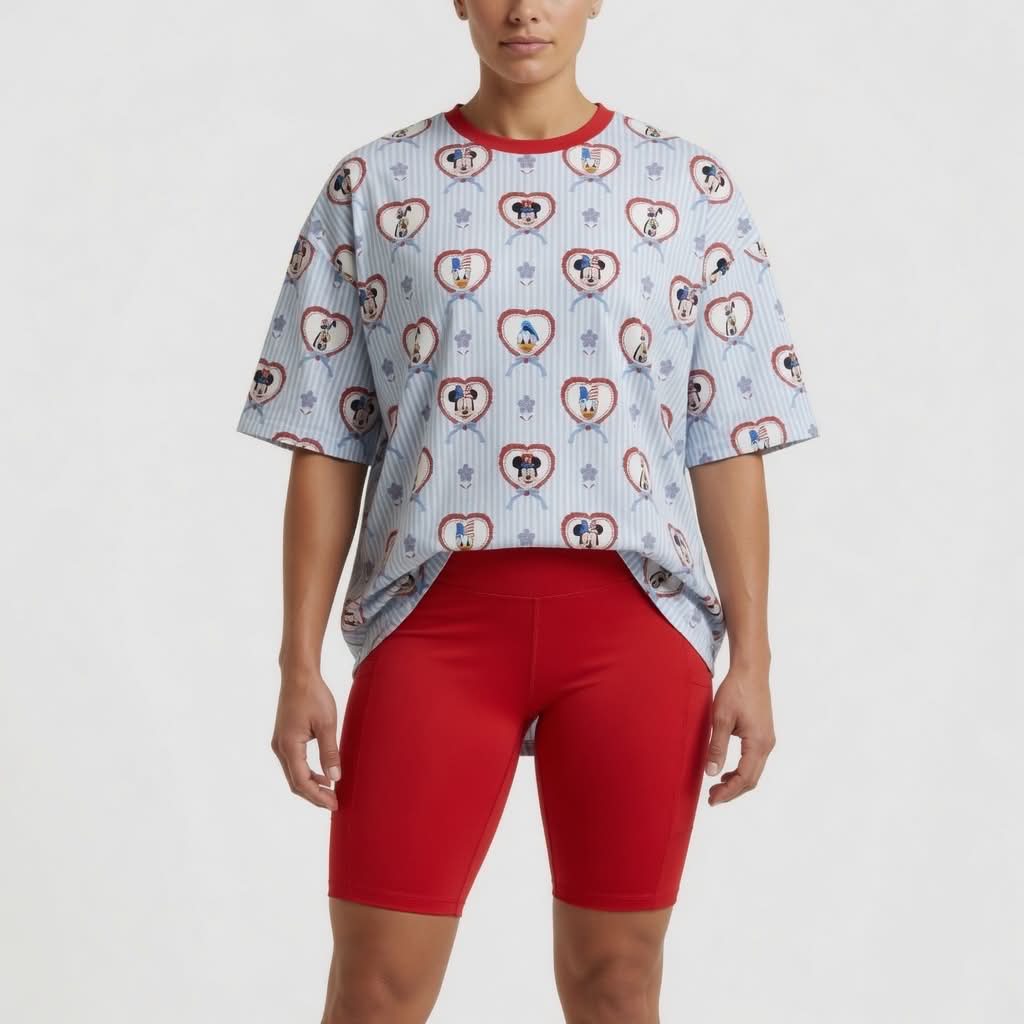 A Disney 4th Bamboo Adult Oversized Pocket Tee & Biker Shorts (with pockets!) Set
