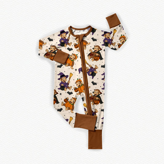 Monkey-Ween Bamboo Zippy Pajamas