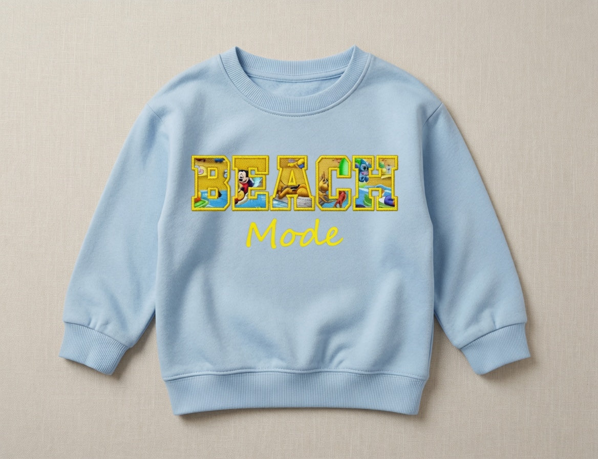 The Britches Box Adult "Beach Mode" Embroidered Crewneck - Limited Edition Subscription - JULY
