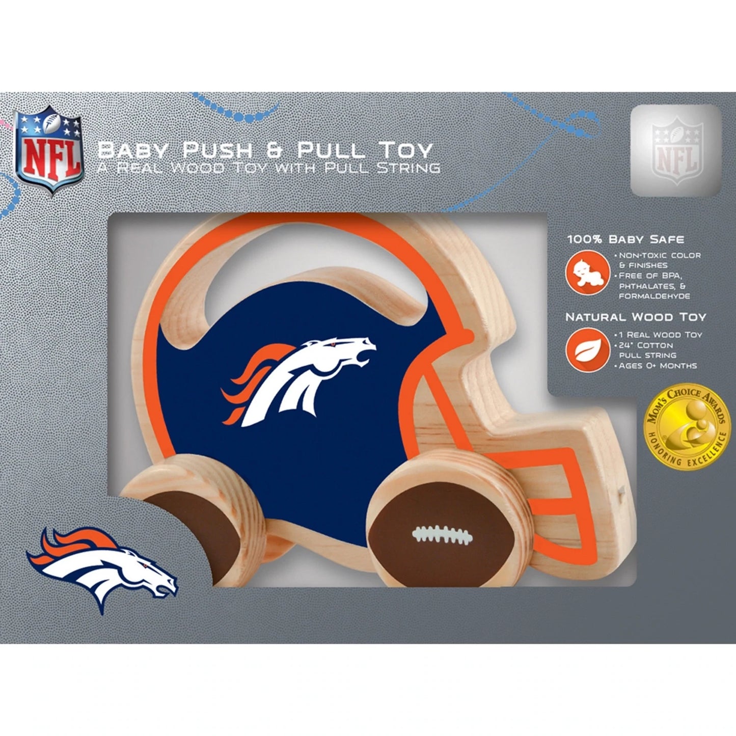 Baby Fanatics - Denver Broncos NFL Wood Push & Pull Baby Toy