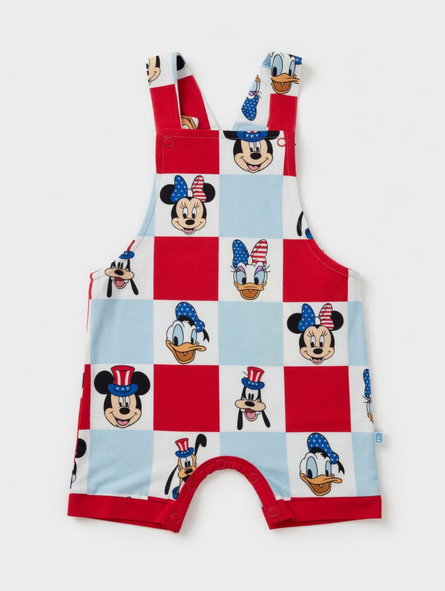 Checkered Disney 4th Bamboo Shortie Overalls