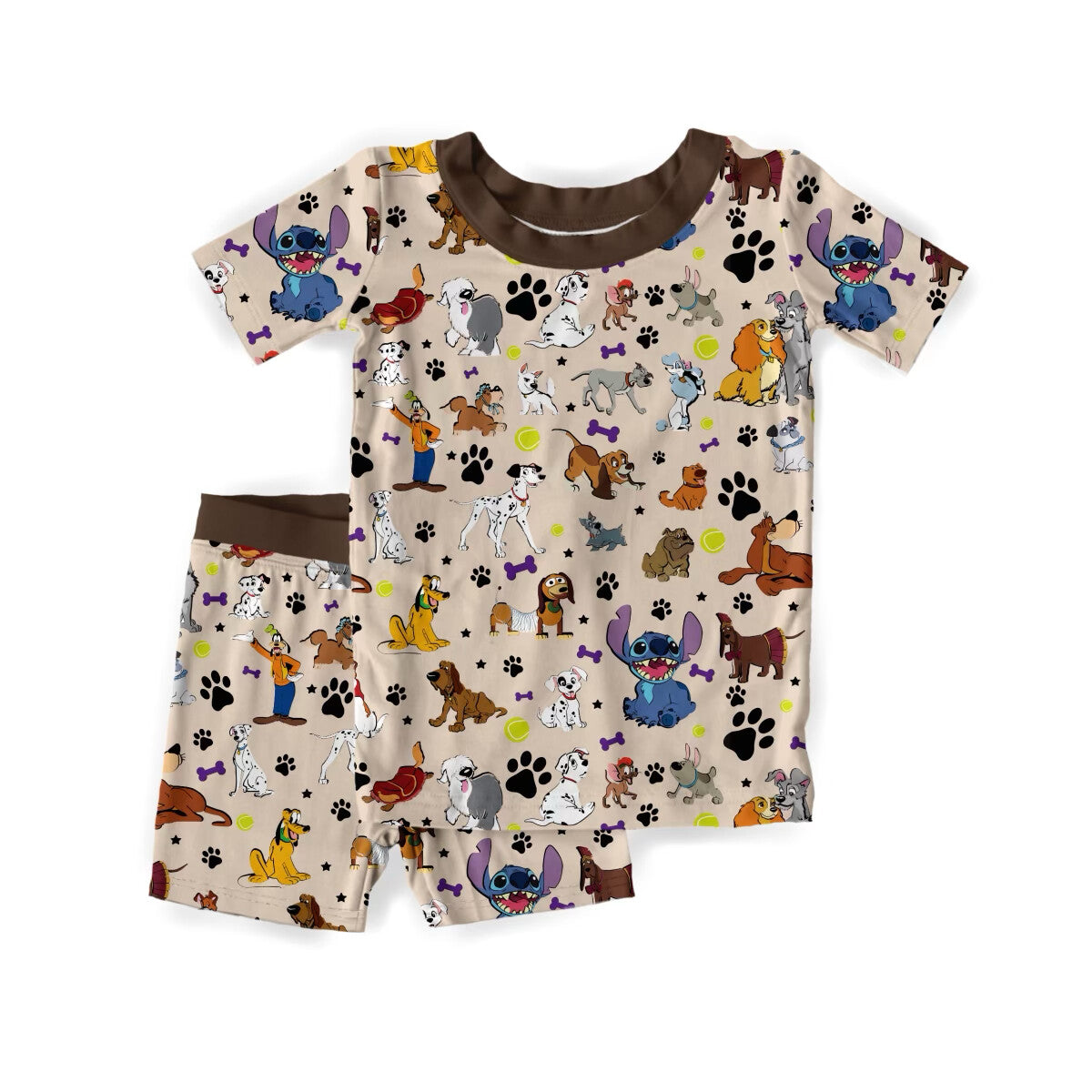 Pooch Pals Bamboo Short Sleeve Two Piece Pajama Set