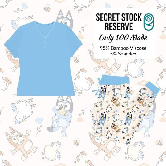 Chicken Heelers Bamboo Adult Jogger Style Sleep Set