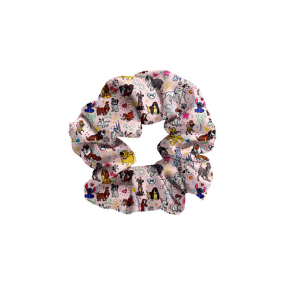 Pink Pups Bamboo Scrunchie