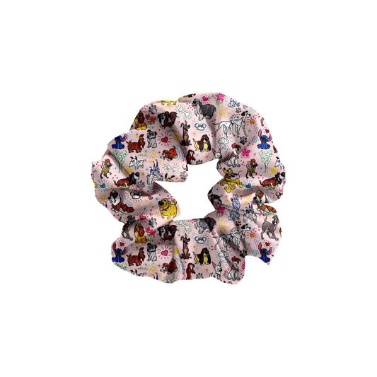 Pink Pups Bamboo Scrunchie
