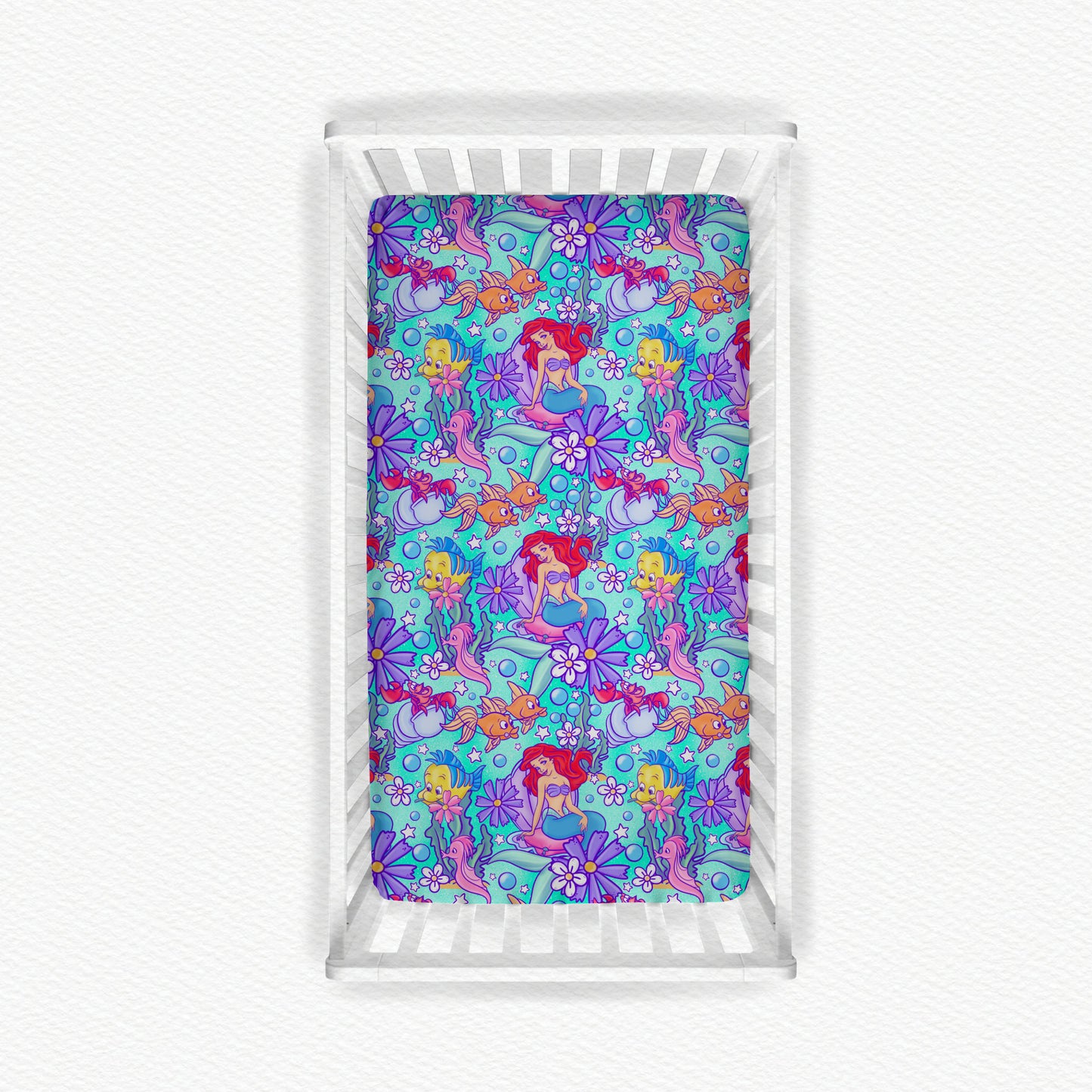Part of Your World Watercolor Bamboo Crib Sheet