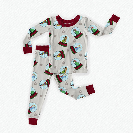 Snowglobe Christmas Bamboo Long Sleeve Two Piece Pajama Set