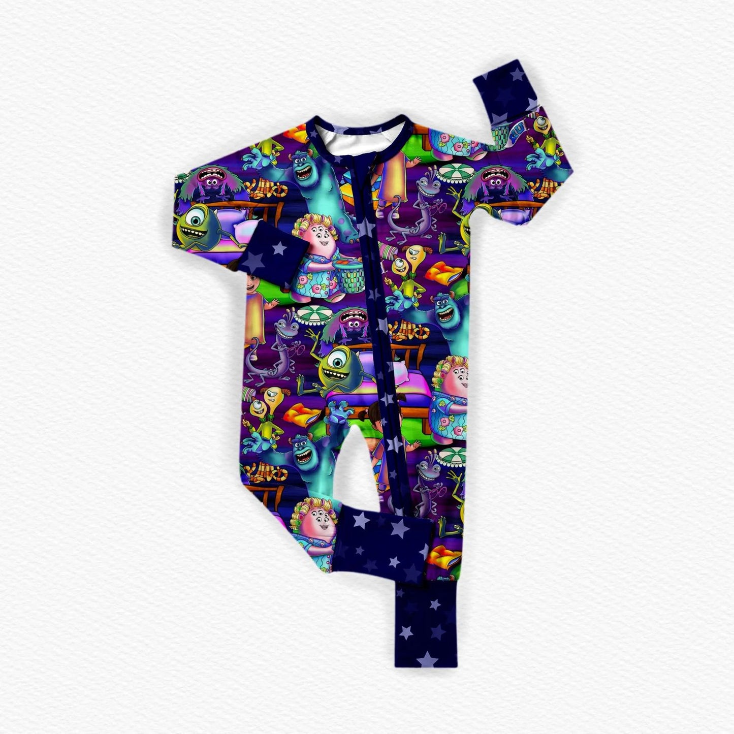 Neon Monsters Inc Bamboo Zippy Pajamas