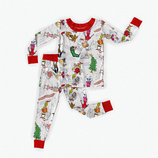 Storybook Grump Christmas Bamboo Long Sleeve Two Piece Pajama Set