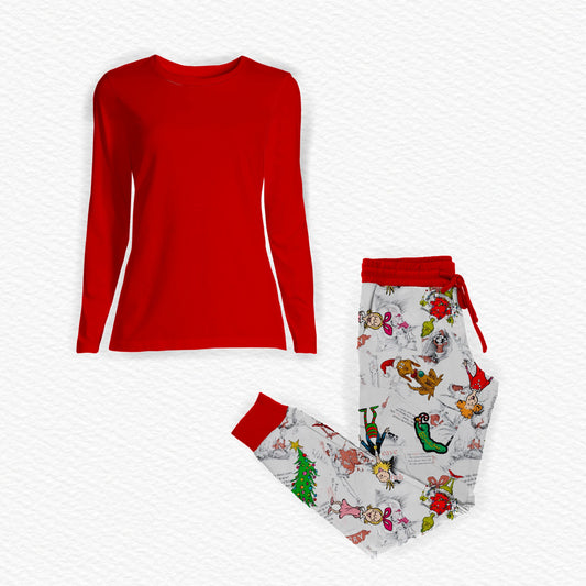 Storybook Grump Christmas Bamboo Adult Jogger Style Sleep Set