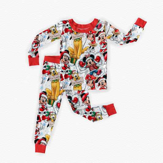 Christmas Disney Pluto Bamboo Long Sleeve Two Piece Pajama Set
