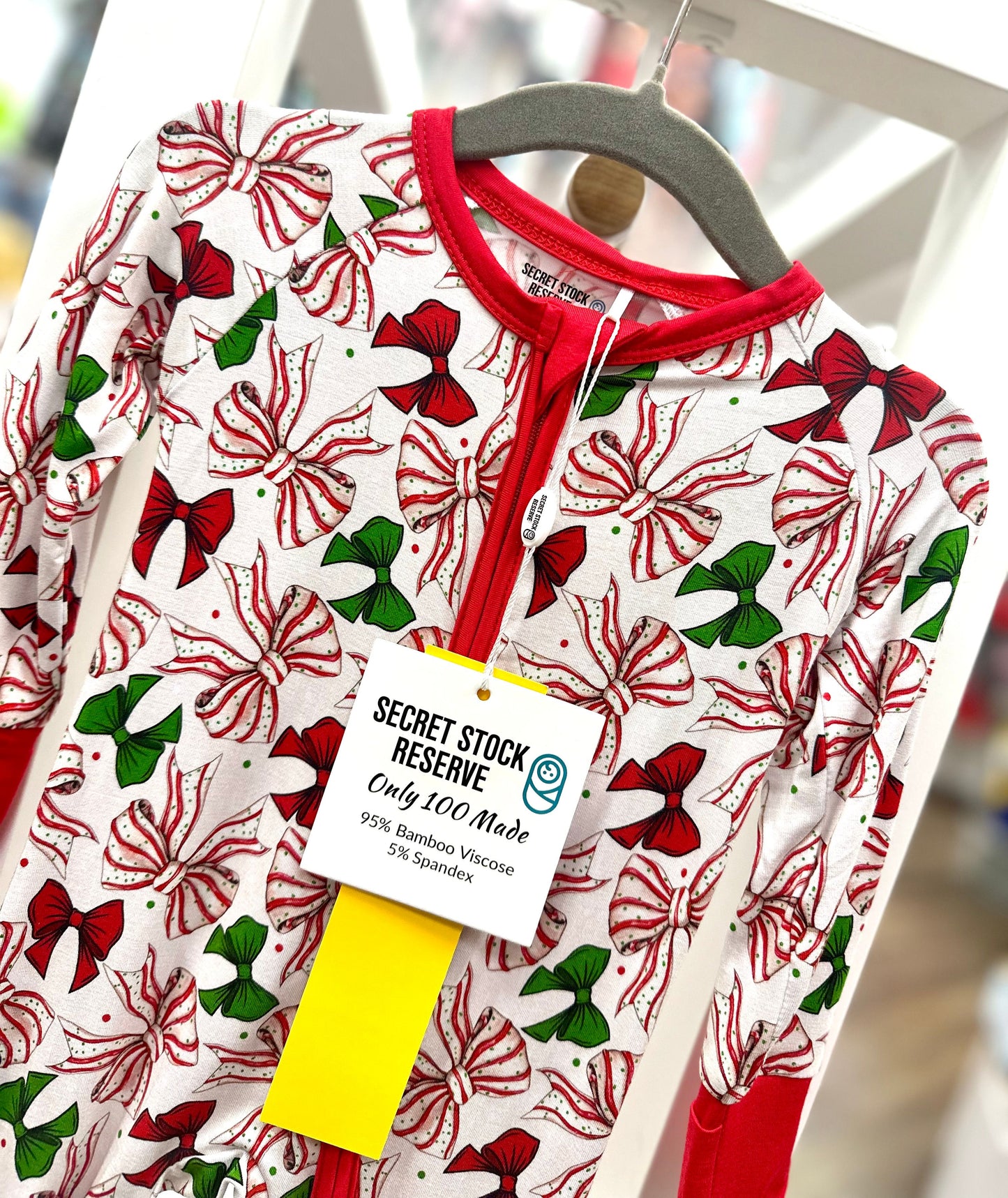 Christmas Bows Bamboo Zippy Pajamas