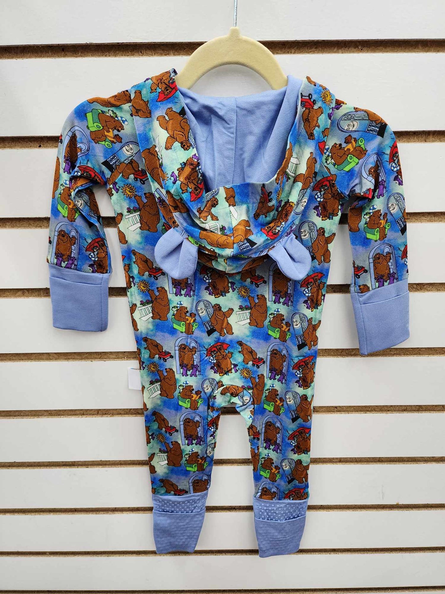 Big Blue House Bear Hooded Bamboo Zippy Pajamas