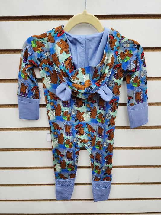Big Blue House Bear Hooded Bamboo Zippy Pajamas