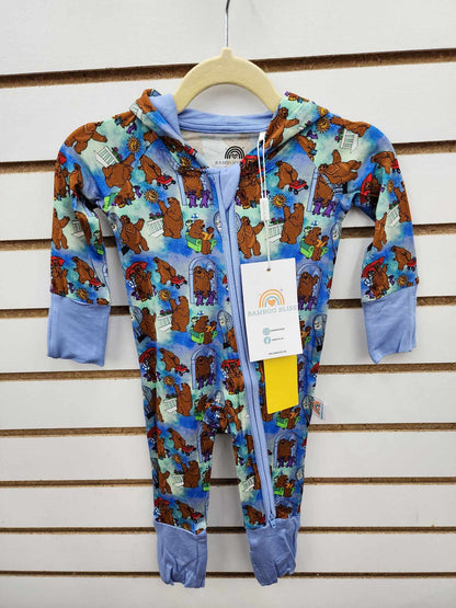 Big Blue House Bear Hooded Bamboo Zippy Pajamas