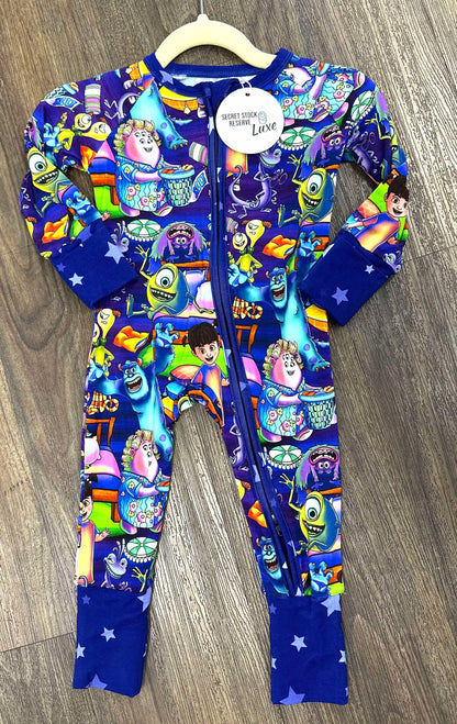 Neon Monsters Inc Bamboo Zippy Pajamas