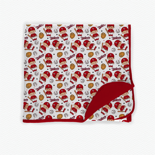 Cardinals Baseball Tiny People Bamboo Blanket