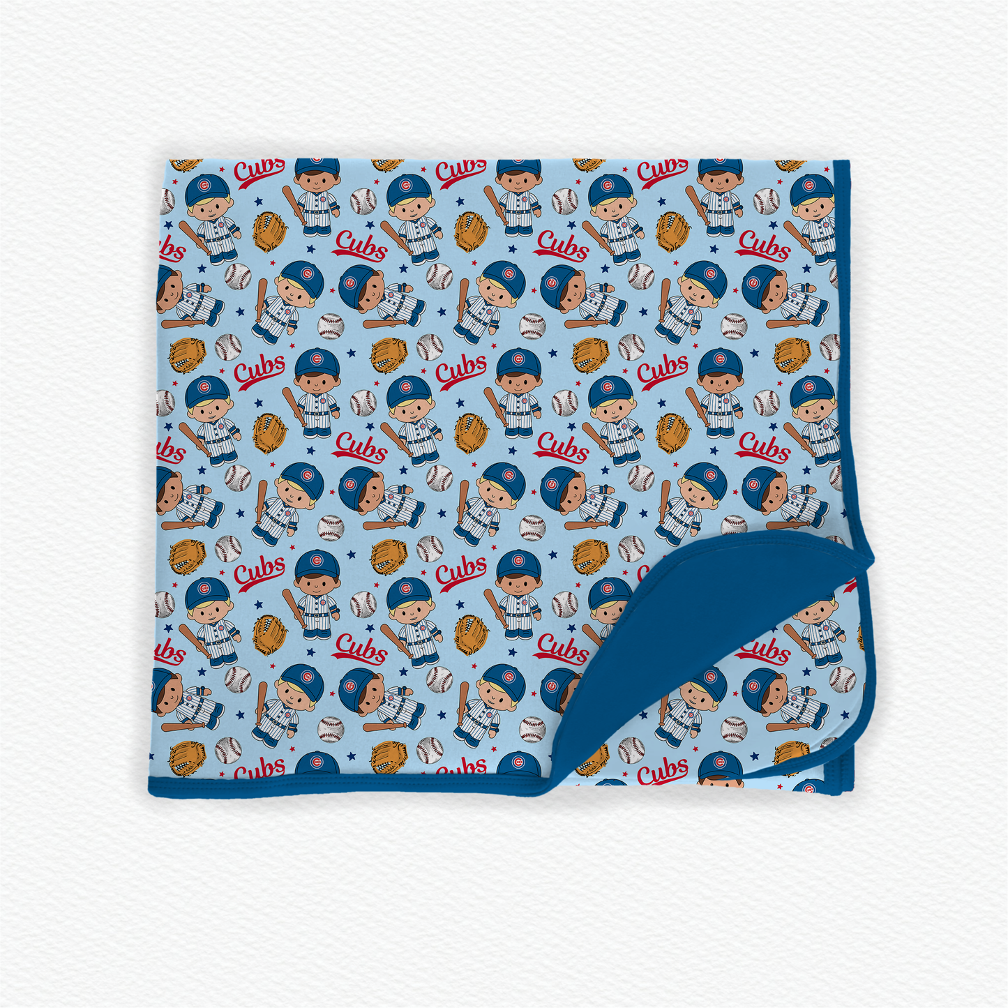 Cubs Baseball Tiny People Bamboo Blanket