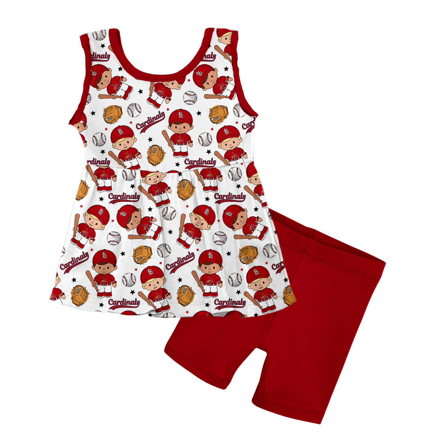 Cardinals Baseball Tiny People Bamboo Tank & Shorts Set