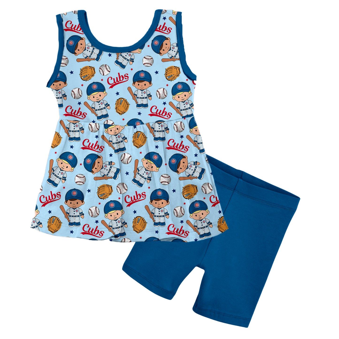 Cubs Baseball Tiny People Bamboo Tank & Shorts Set