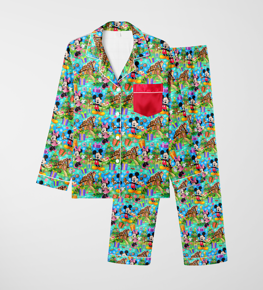 Candy Cane Lane ADULT Bamboo Sleepover Long Sleeve & Pants Two Piece Pajama Set