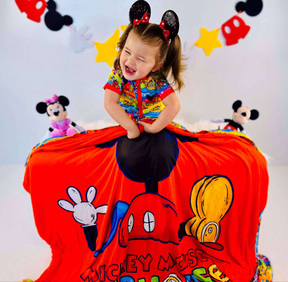 Mouse House Triple Layered Bamboo Blanket