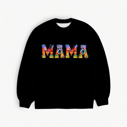 Mouse House MAMA Embroidered French Terry Bamboo Spandex Adult Sweatshirt