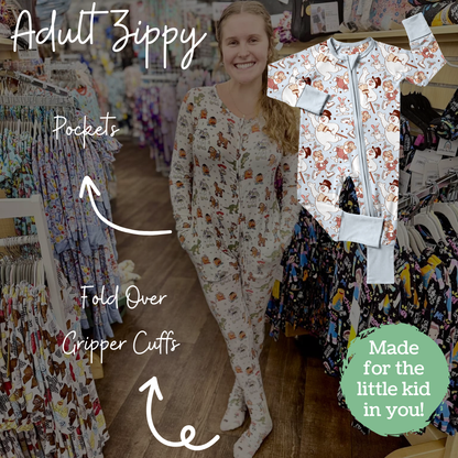 He's A Jolly, Happy Soul Adult Bamboo Zippy Pajamas