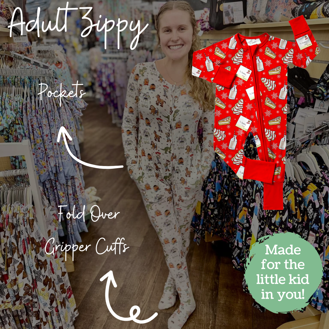 Christmas Tree Cakes Adult Bamboo Zippy Pajamas