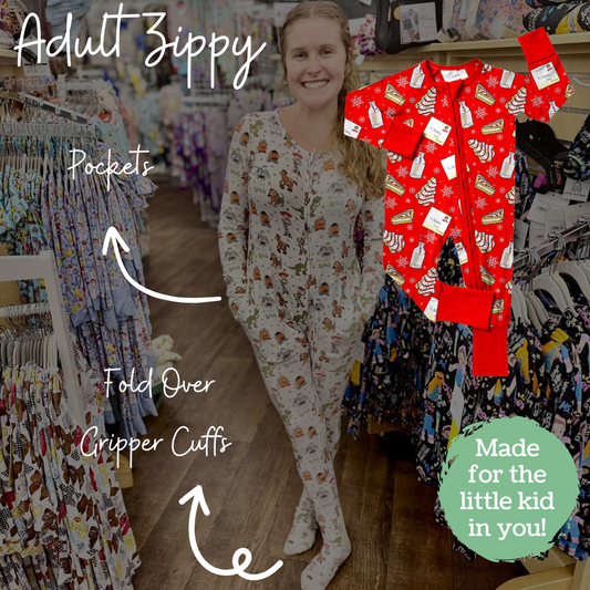 Christmas Tree Cakes Adult Bamboo Zippy Pajamas