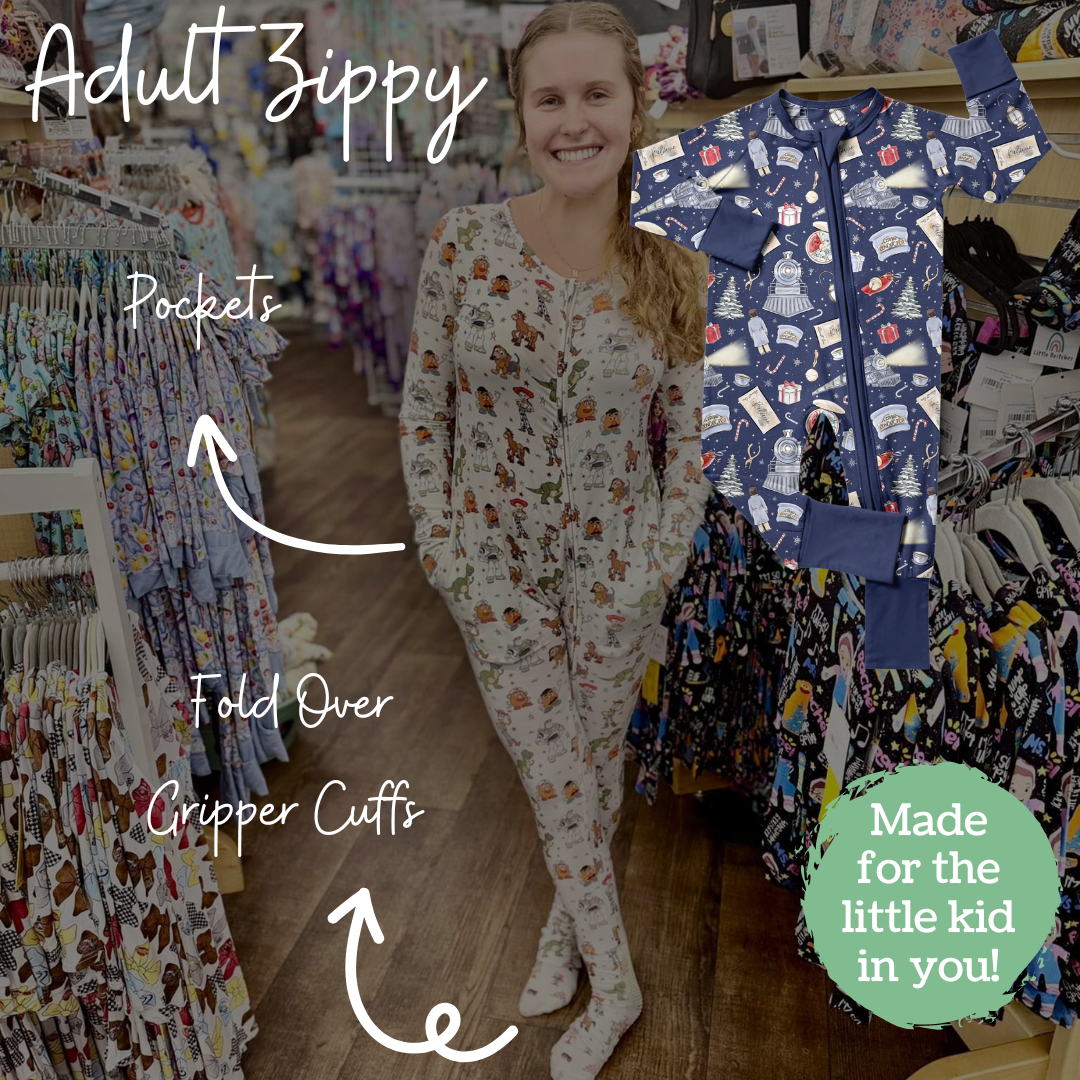 All Aboard! Adult Bamboo Zippy Pajamas