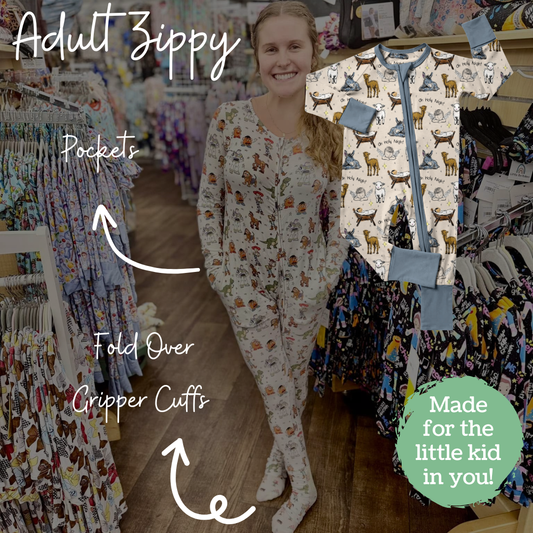 Oh Holy Night Adult Bamboo Zippy Pajamas