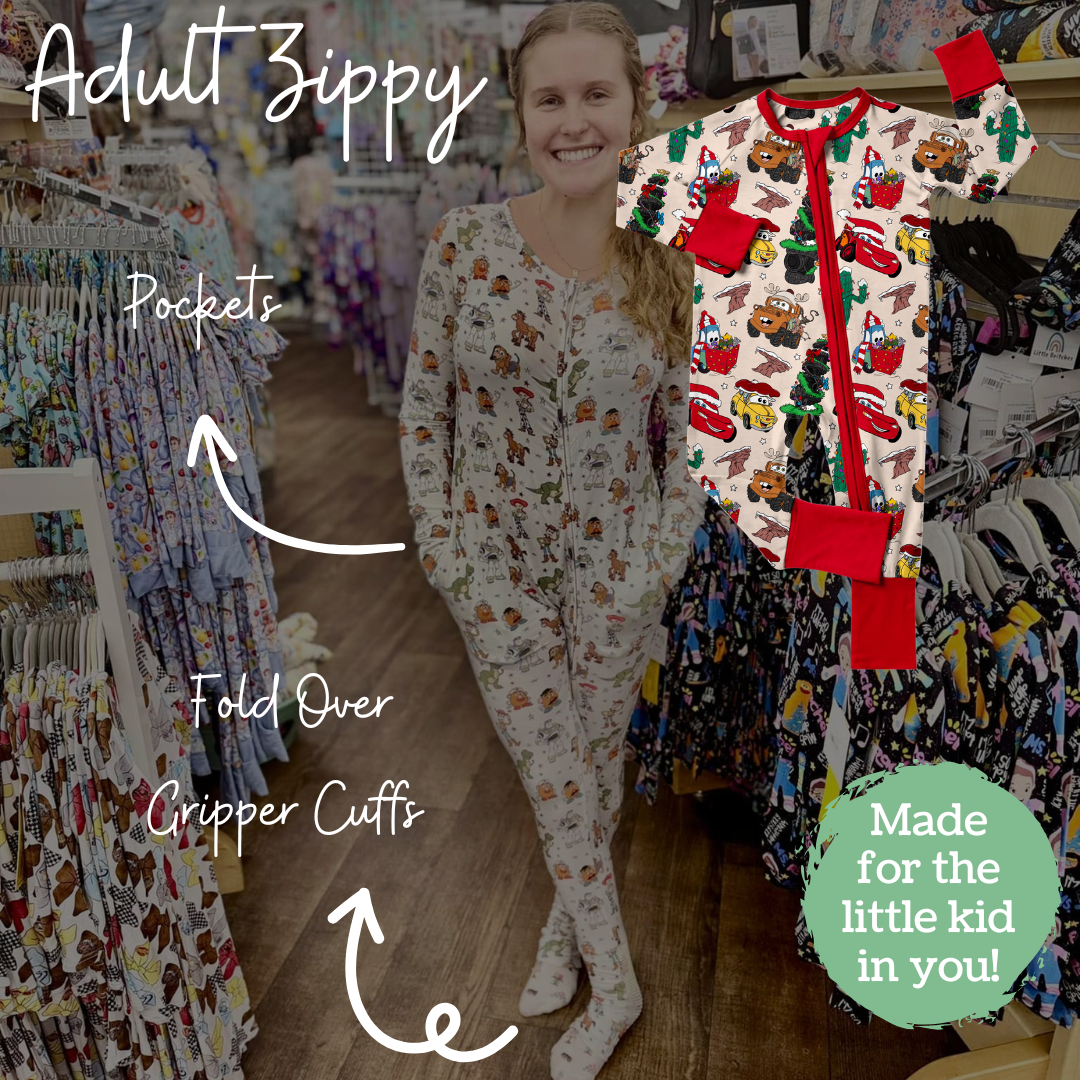 Kachow Christmas Adult Bamboo Zippy Pajamas