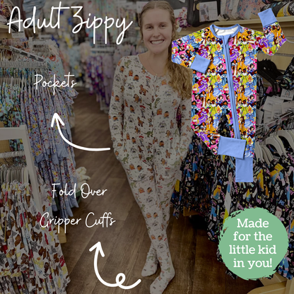 Tinsel & Tiaras Adult Bamboo Zippy Pajamas