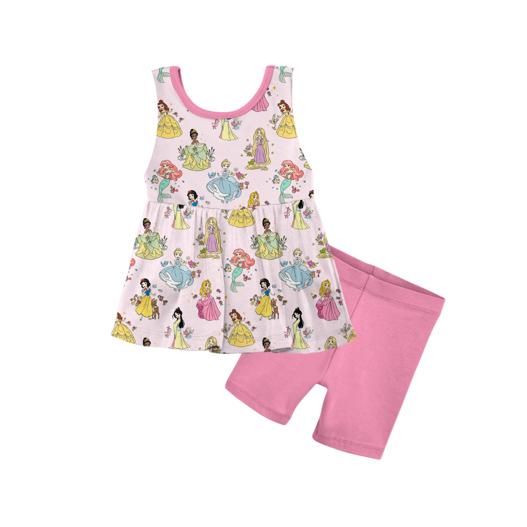 Palace Party Bamboo Tank Peplum & Biker Shorts Set