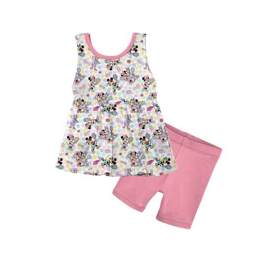 Country Club Cuties Bamboo Tank Peplum & Biker Shorts Set