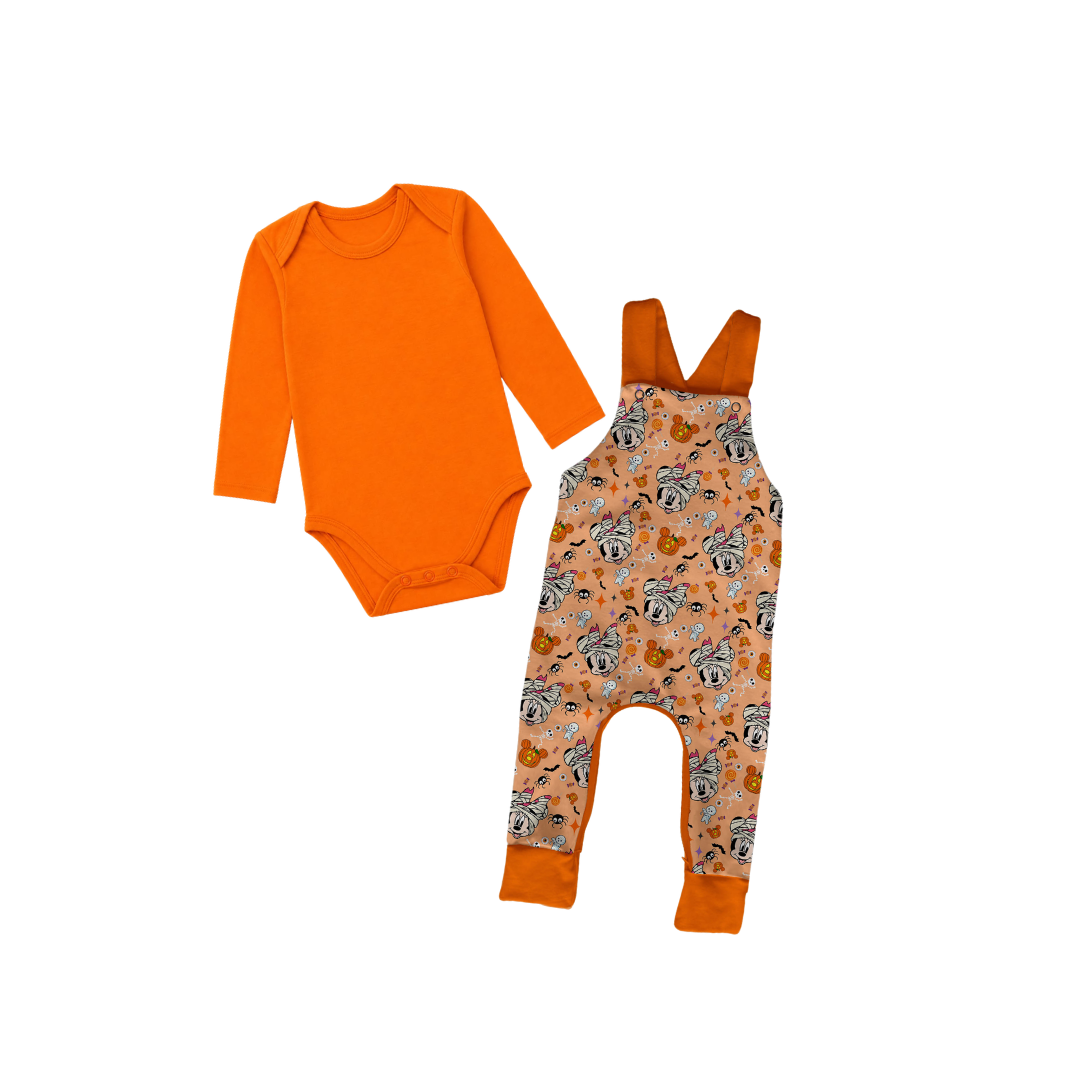 Mummy Mouse Bamboo Long Sleeve Onesie & Overalls