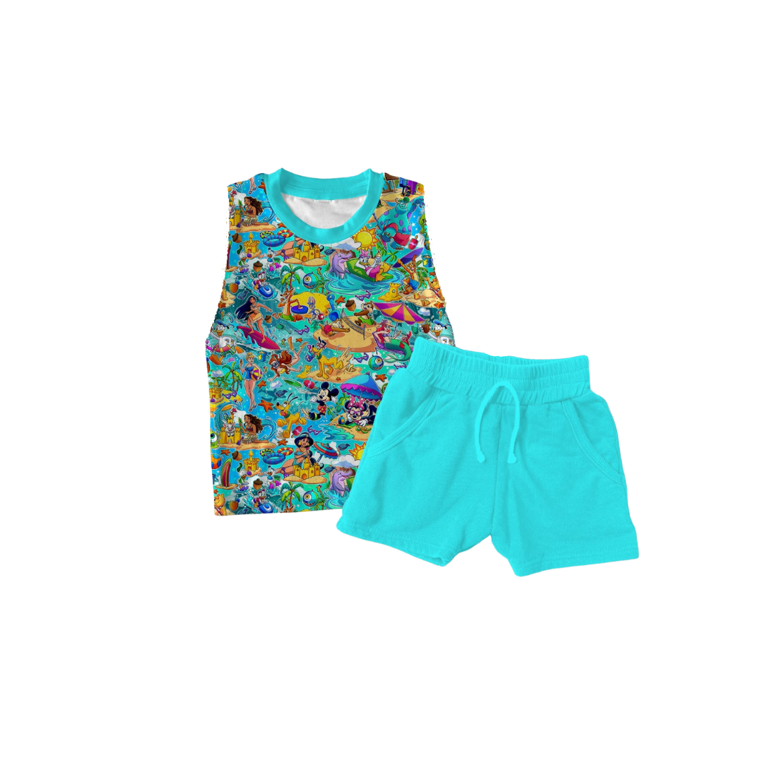 Fun In The Sun Bamboo Muscle Tank & Shorts Set